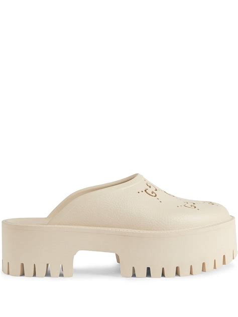 gucci platform mules dupe|gucci perforated gg platform mules.